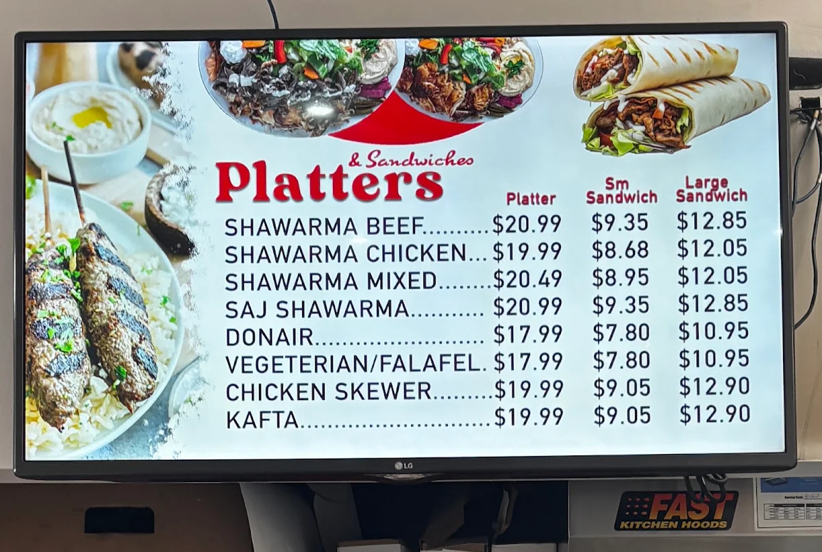 Menu, Sham Shawarma