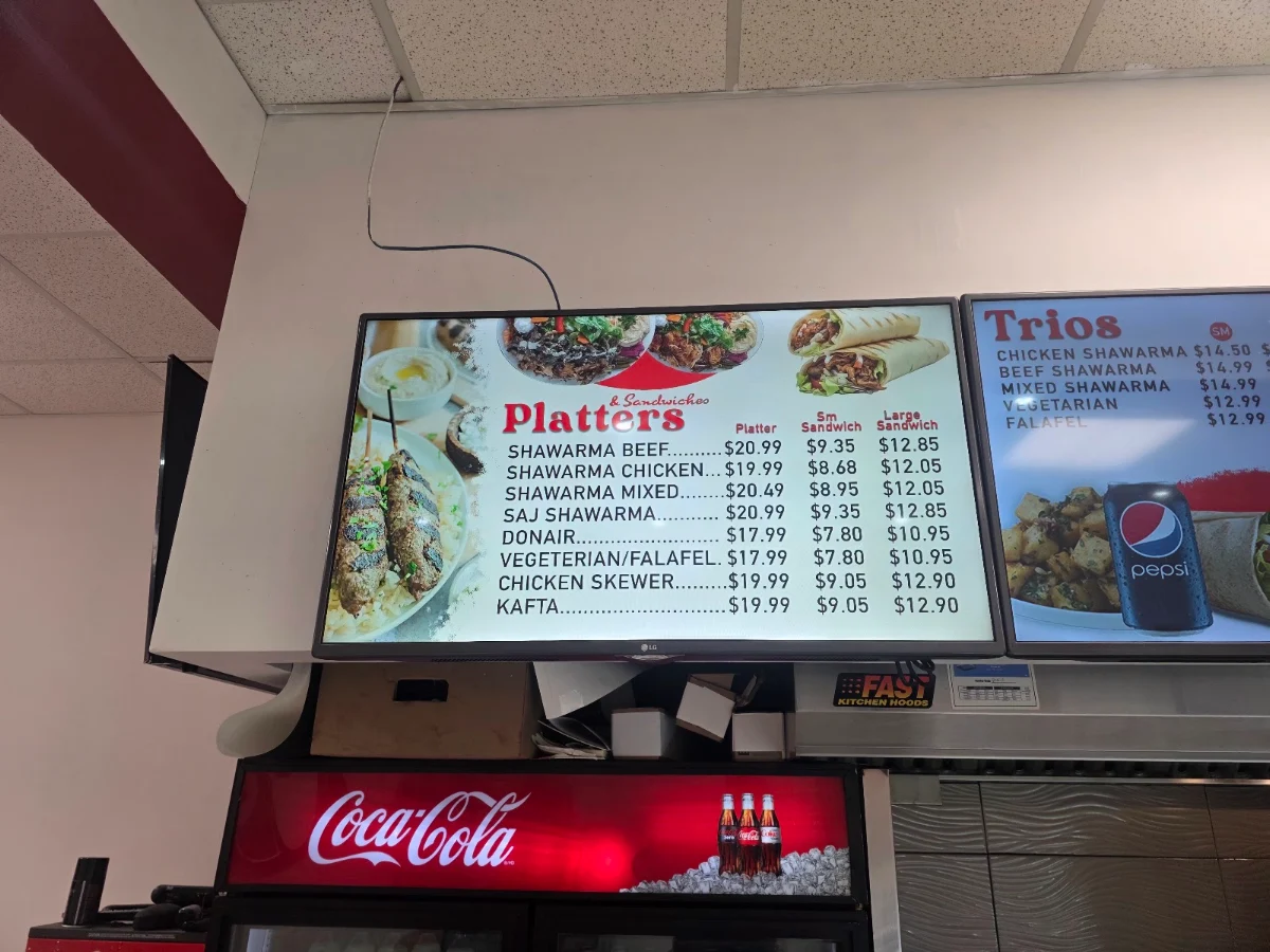 Menu, Sham Shawarma