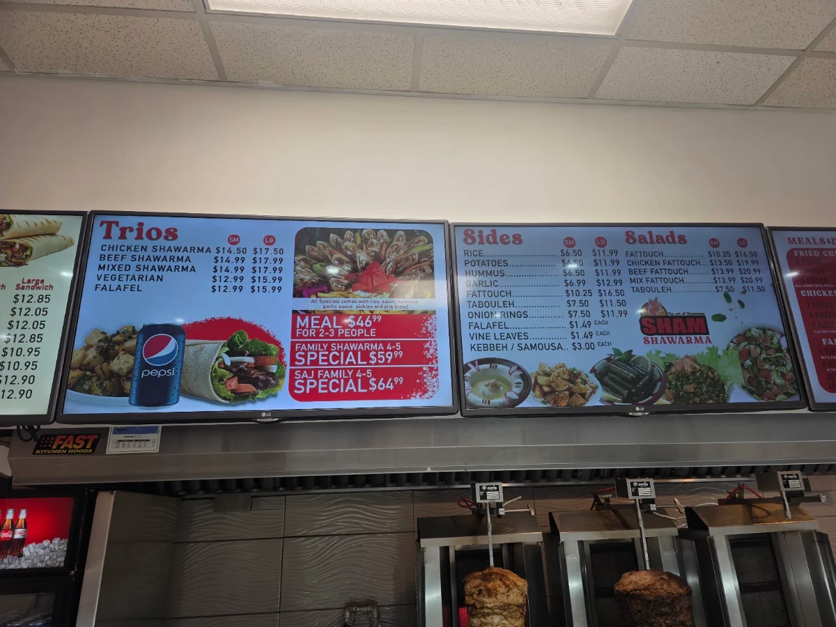 Menu, Sham Shawarma