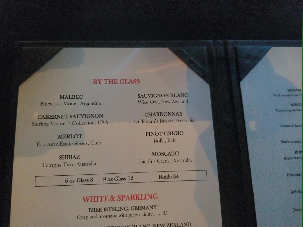 Menu, The Granary