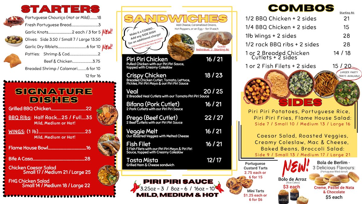 Menu, Flame House Grill