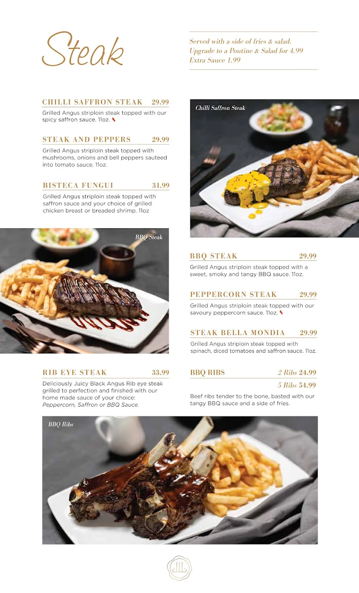 Menu, Kara Mia Restaurant - Italian Steakhouse