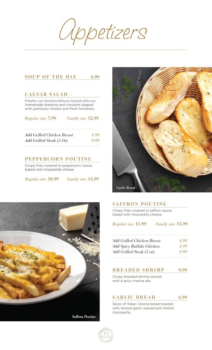 Menu, Kara Mia Restaurant - Italian Steakhouse
