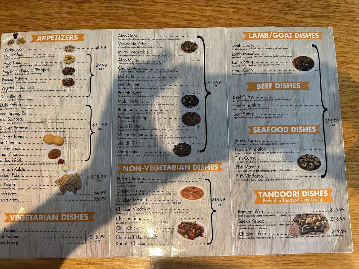 Menu, Himalaya Restaurant
