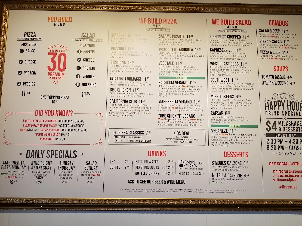 Menu, Firecrust - Langley