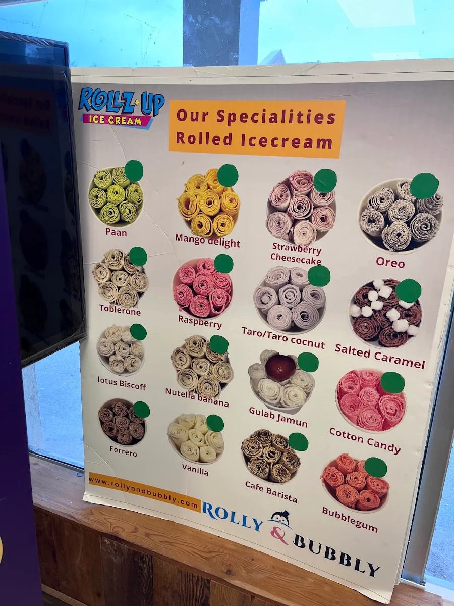 Menu, Rolly & Bubbly (Portage Road)
