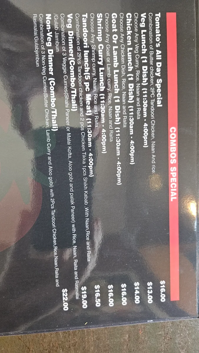 Menu, Tomato's