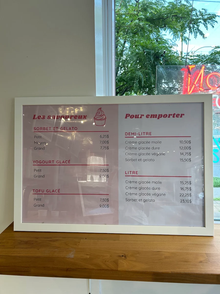 Menu, Bar laitier La Frizette