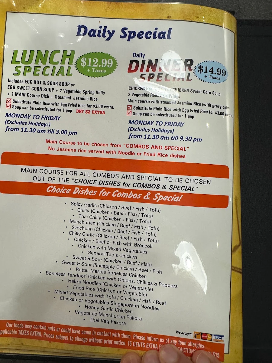 Menu, Hakka Guelph