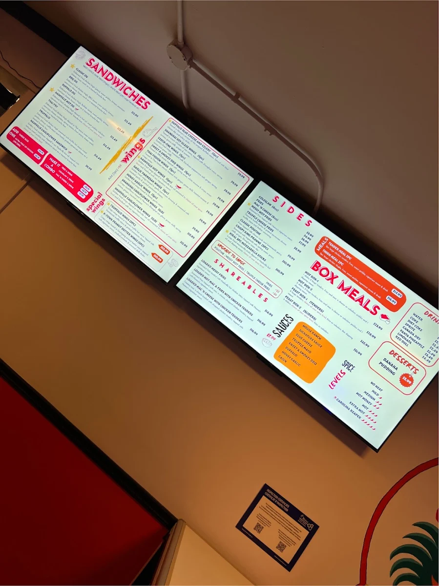 Menu, NUNNA'S HOT CHICKEN