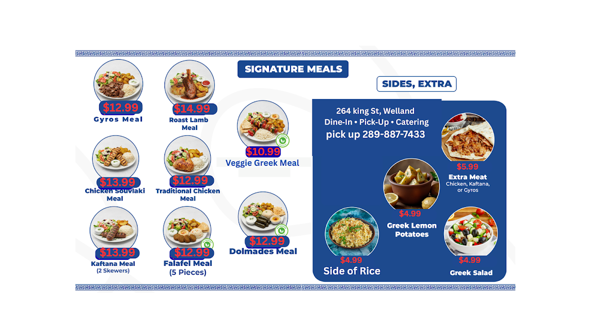 Menu, I Love Tzatziki
