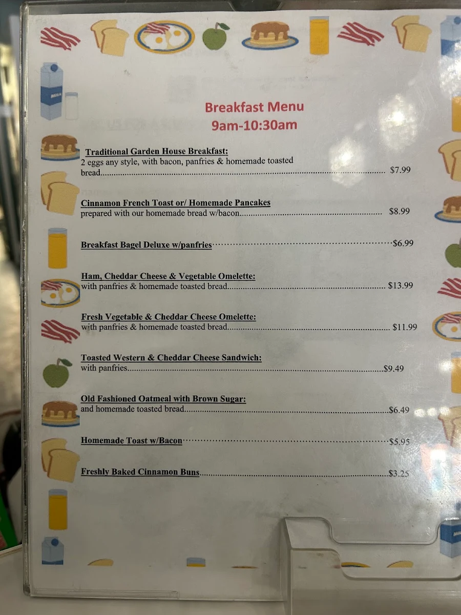 Menu, Garden House Restaurant & Catering