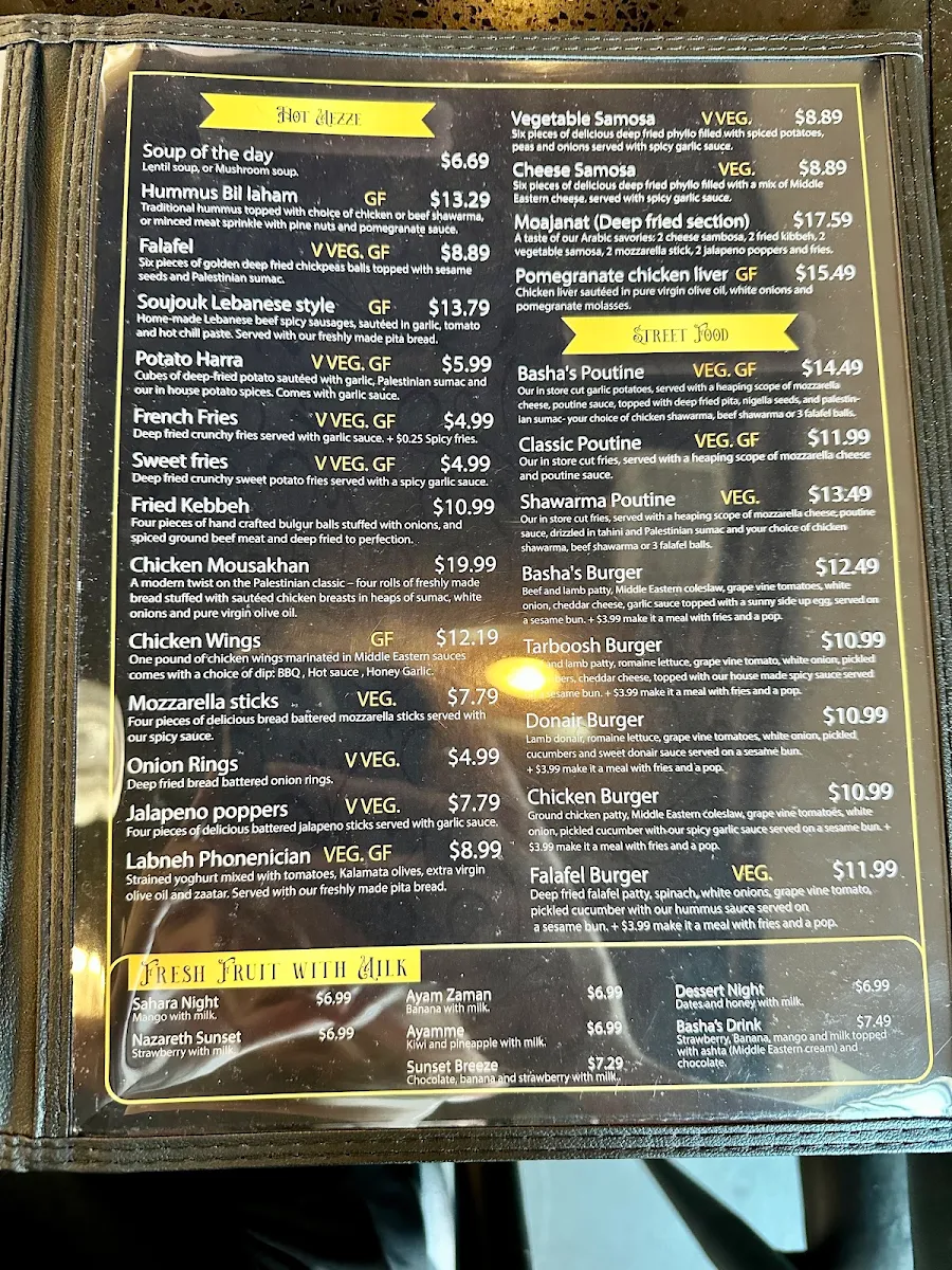 Menu, Al Basha Restaurant & Cafe