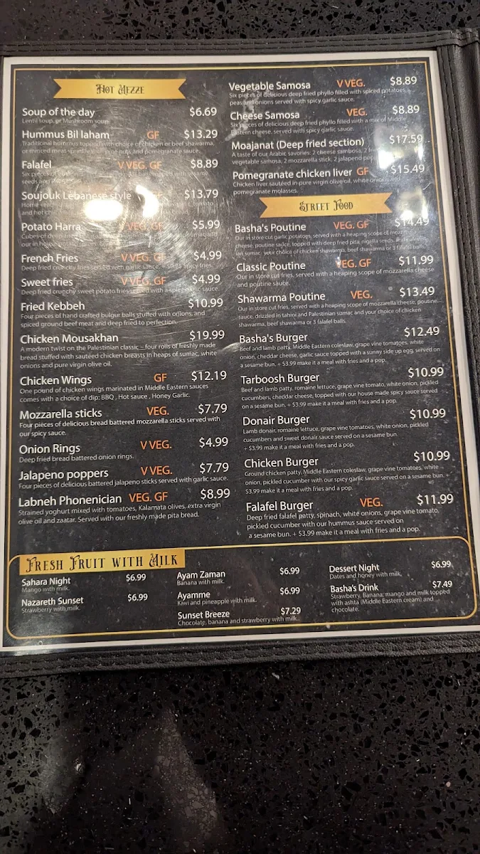 Menu, Al Basha Restaurant & Cafe