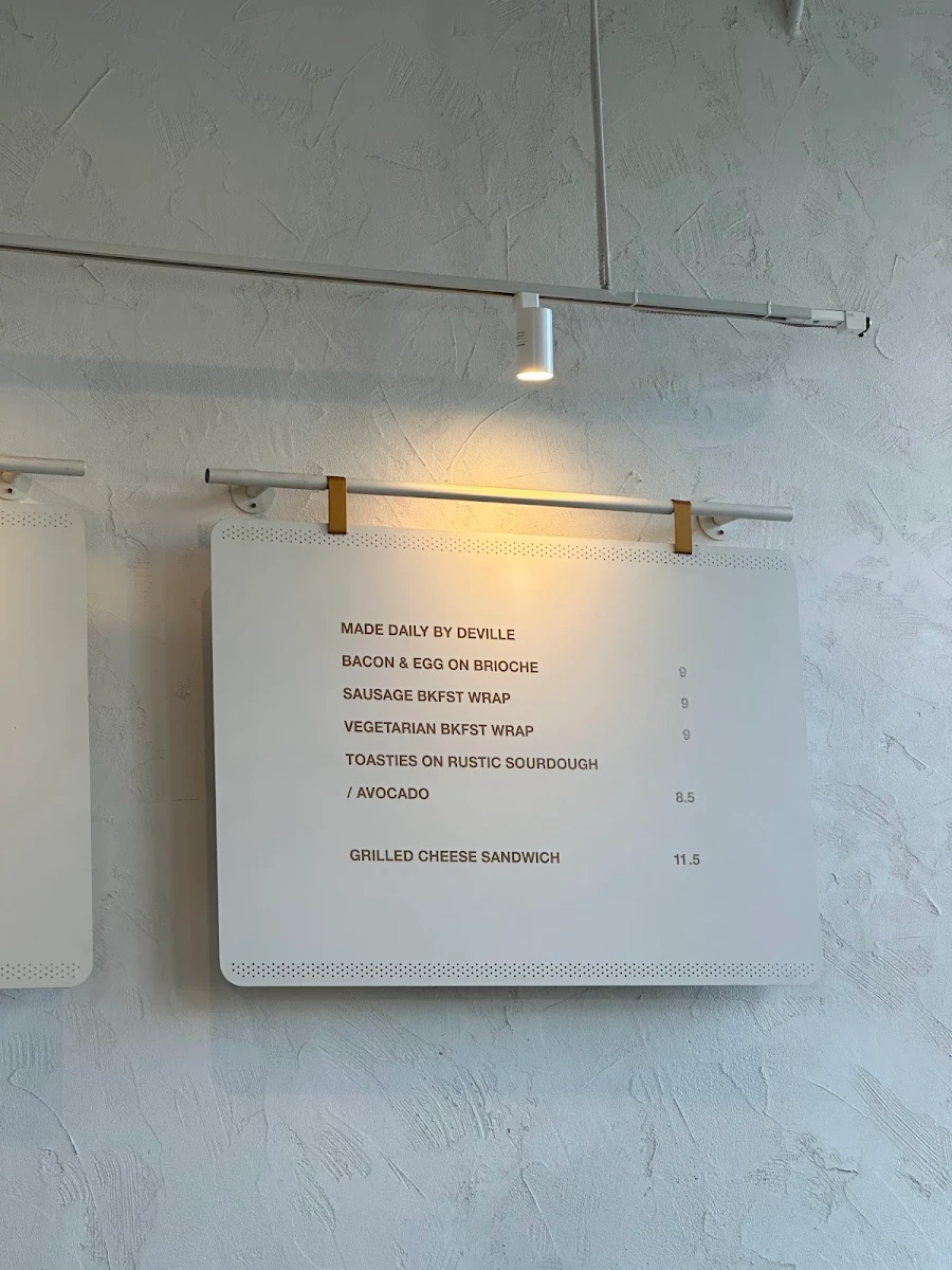 Menu, Deville Coffee