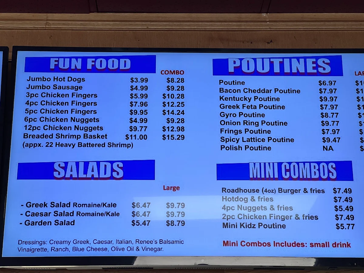 Menu, Texas Burger