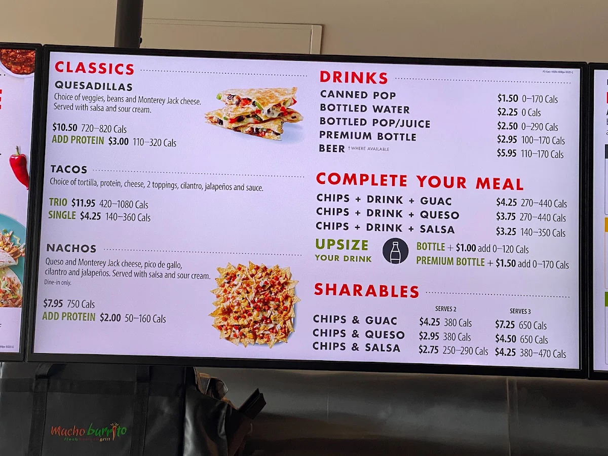 Menu, Mucho Burrito Fresh Mexican Grill