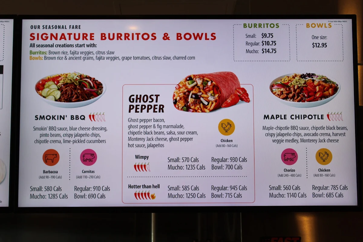 Menu, Mucho Burrito Fresh Mexican Grill