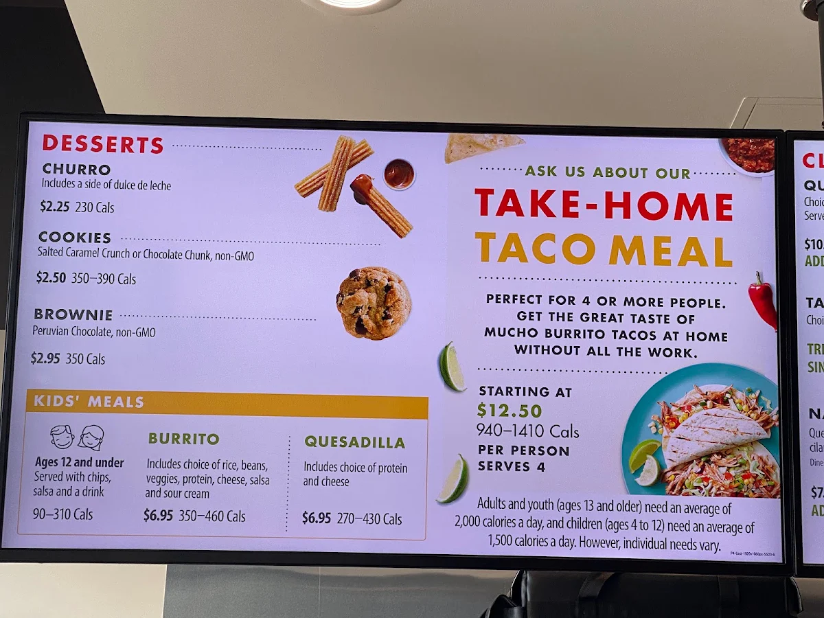 Menu, Mucho Burrito Fresh Mexican Grill