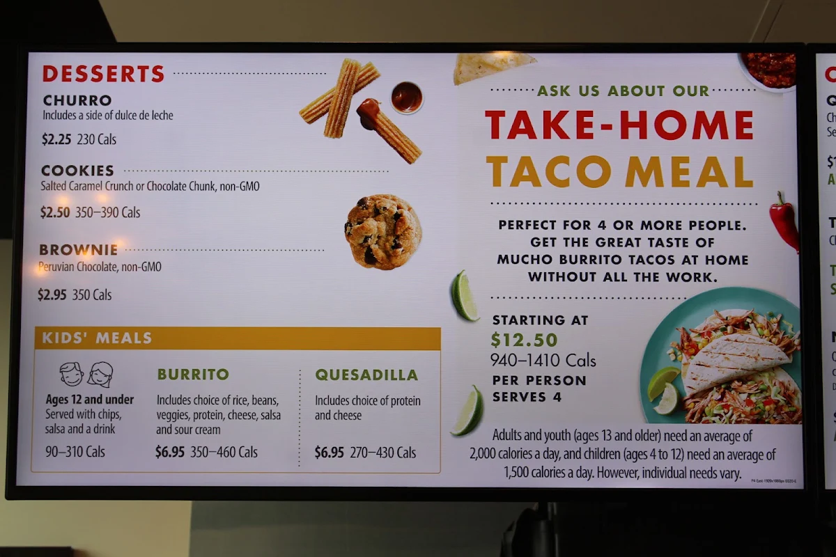 Menu, Mucho Burrito Fresh Mexican Grill