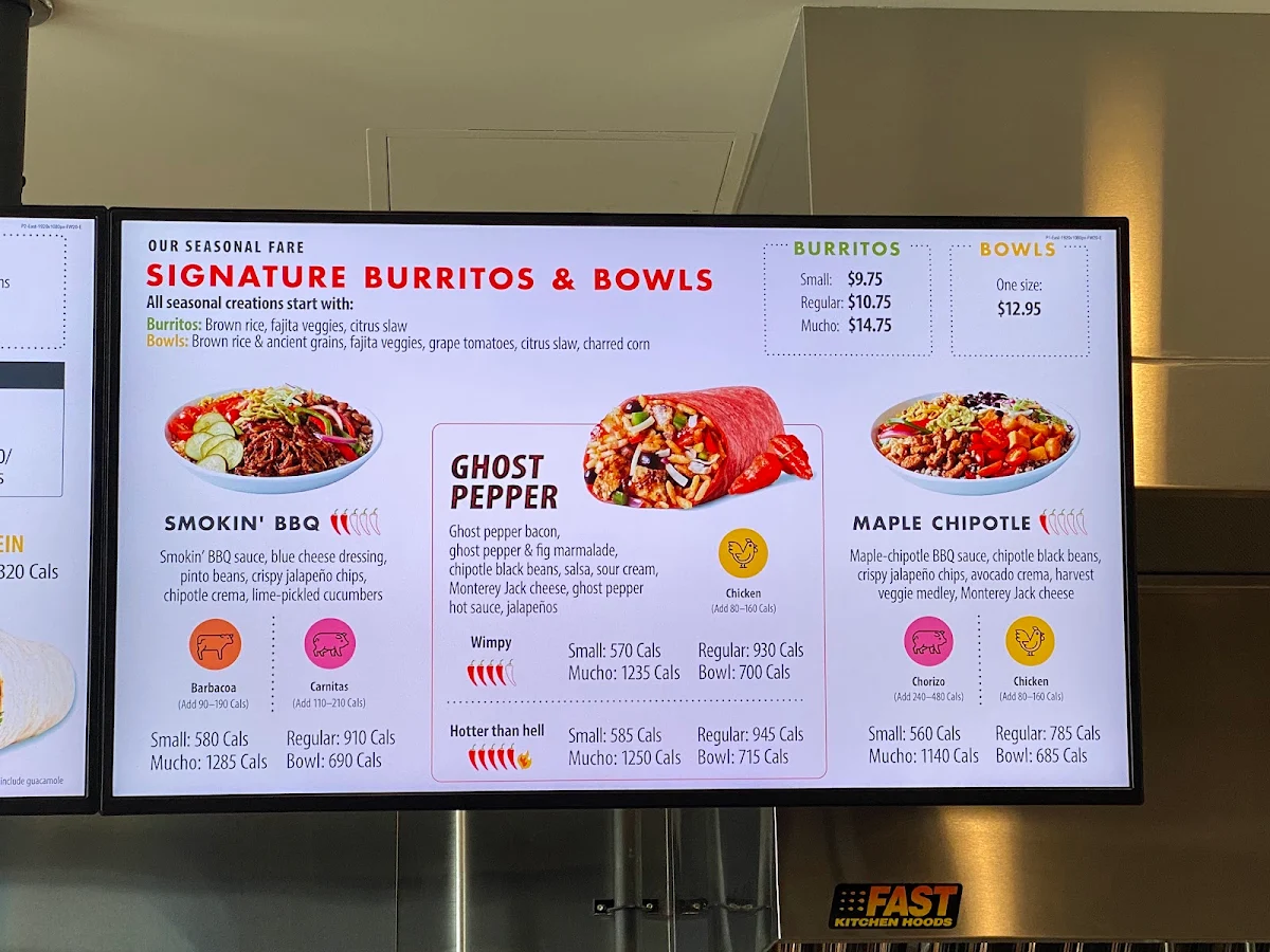 Menu, Mucho Burrito Fresh Mexican Grill