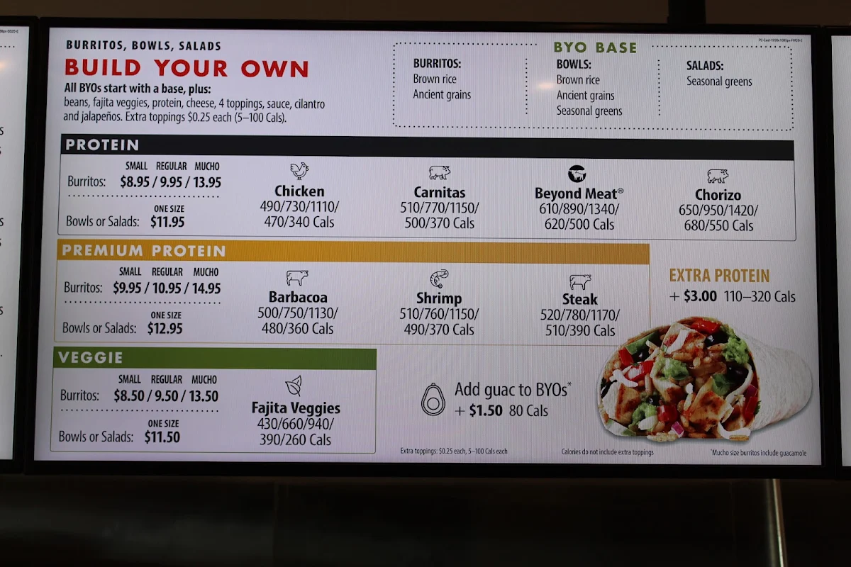 Menu, Mucho Burrito Fresh Mexican Grill