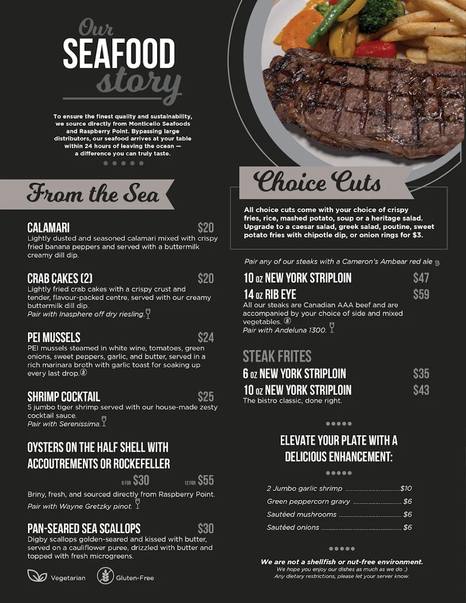 Menu, Lounge 33