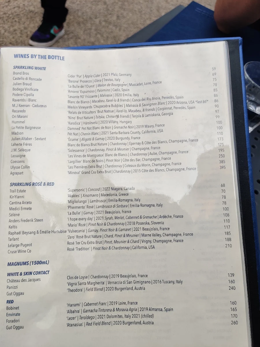 Menu, Paris Paris