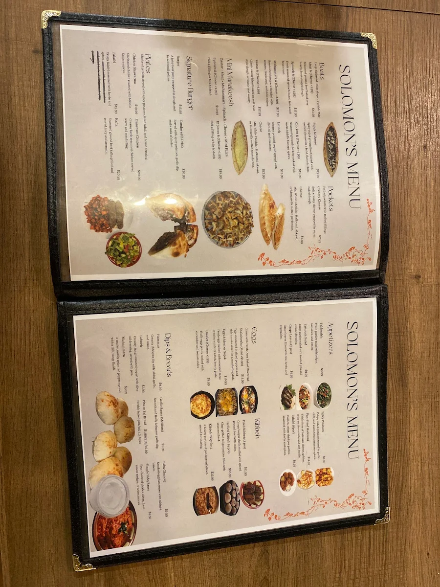 Menu, Solomon’s Oven