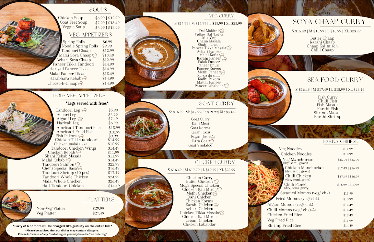 Menu, Moga Meat Bar & Grill