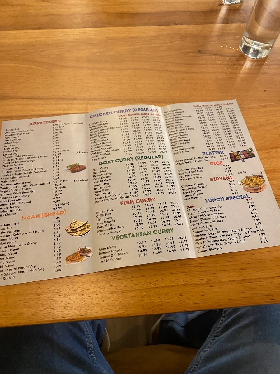 Menu, Moga Meat Bar & Grill