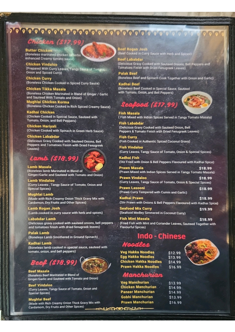 Menu, DIVINE - The Indian Cuisine
