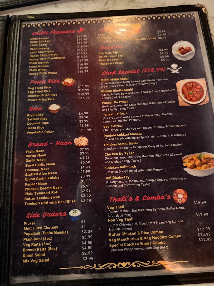 Menu, DIVINE - The Indian Cuisine