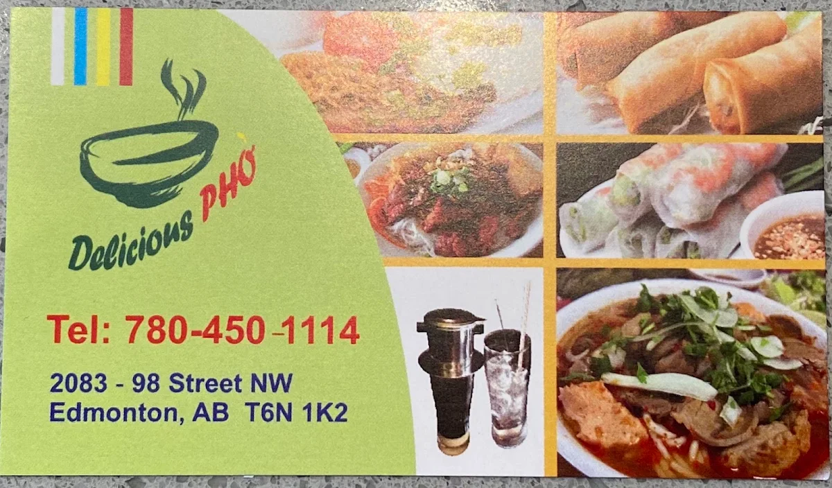 Menu, Delicious Pho