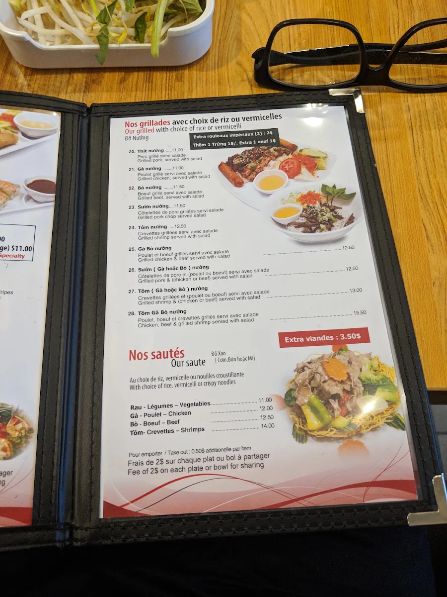 Menu, Pho Mymy