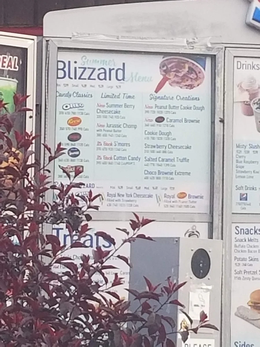 Menu, Dairy Queen Grill & Chill