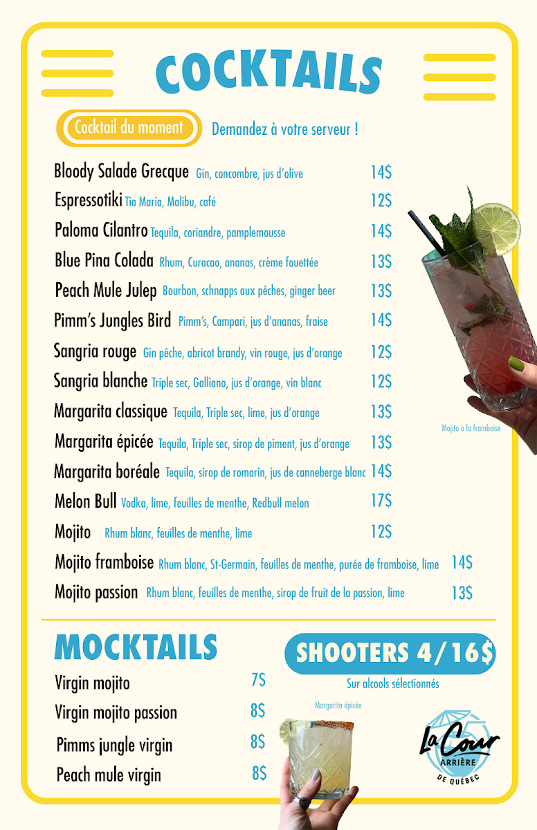 Menu, The Backyard of the Beerfest