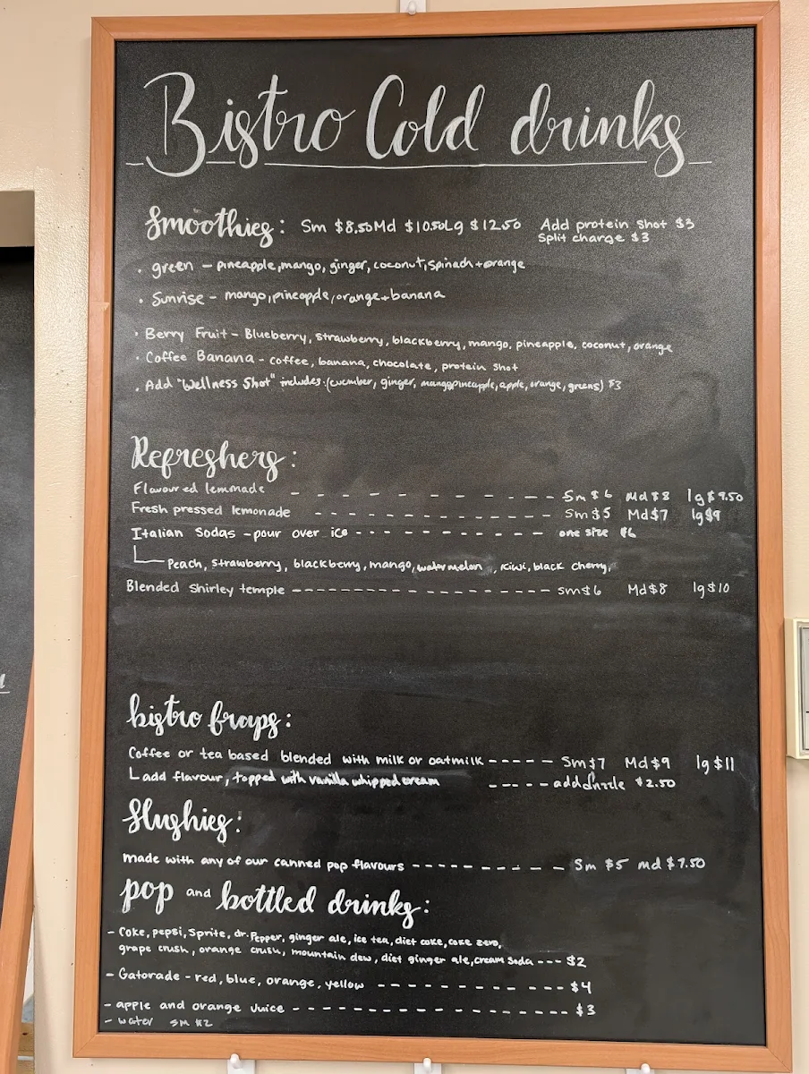 Menu, Lauries Bistro