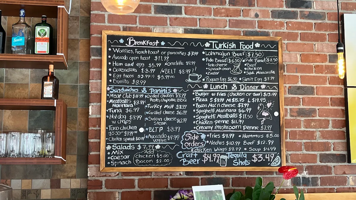 Menu, Flamingo Cafe