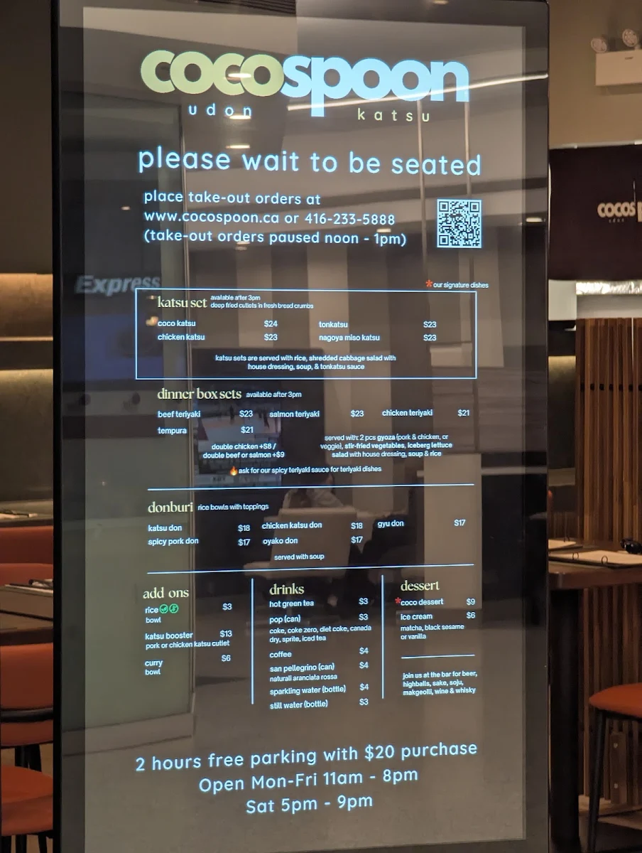 Menu, Cocospoon