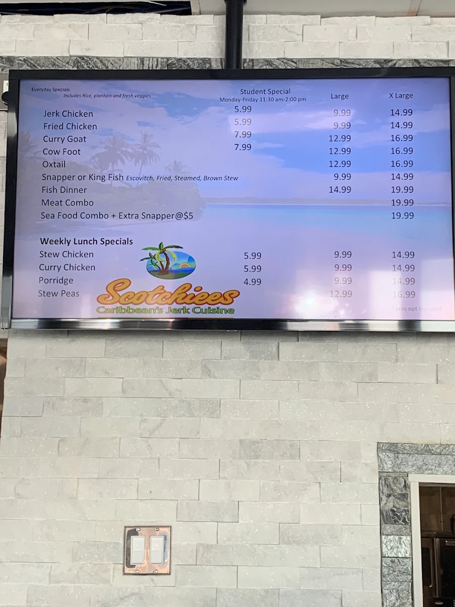 Menu, Scotchiees