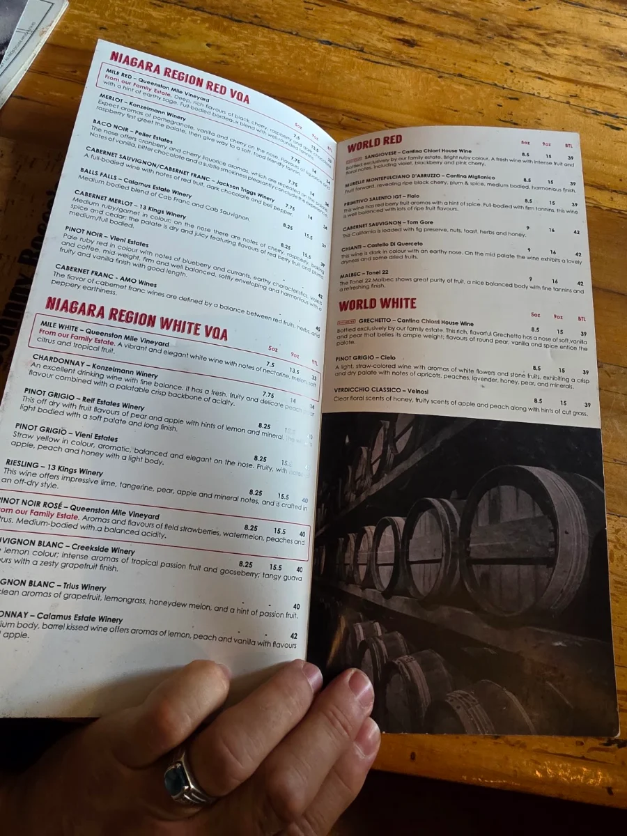 Menu, Johnny Rocco's Italian Grill