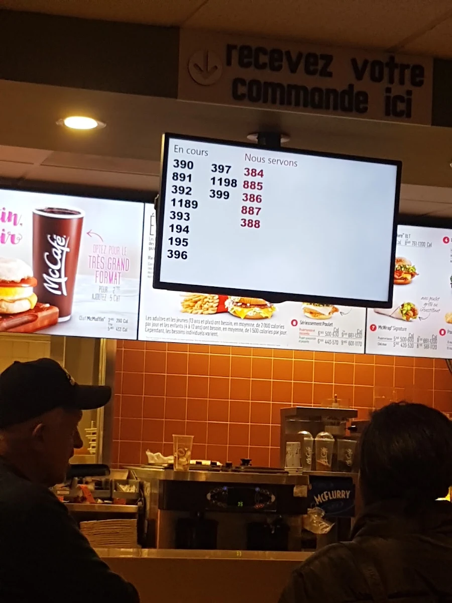 Menu, McDonald's