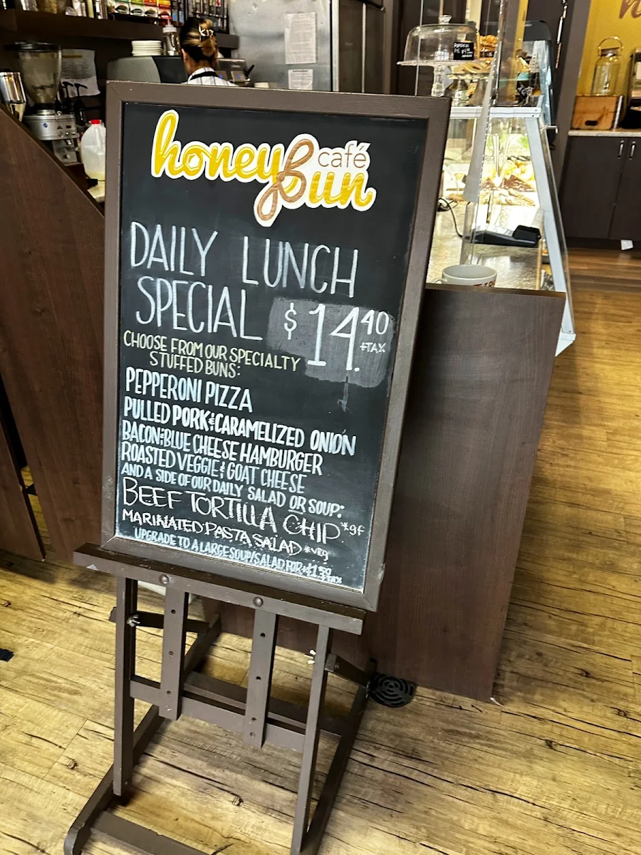 Menu, Honey Bun Café