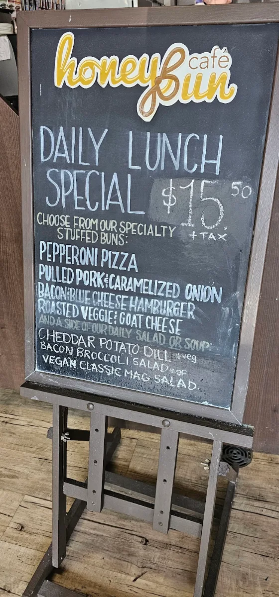 Menu, Honey Bun Café