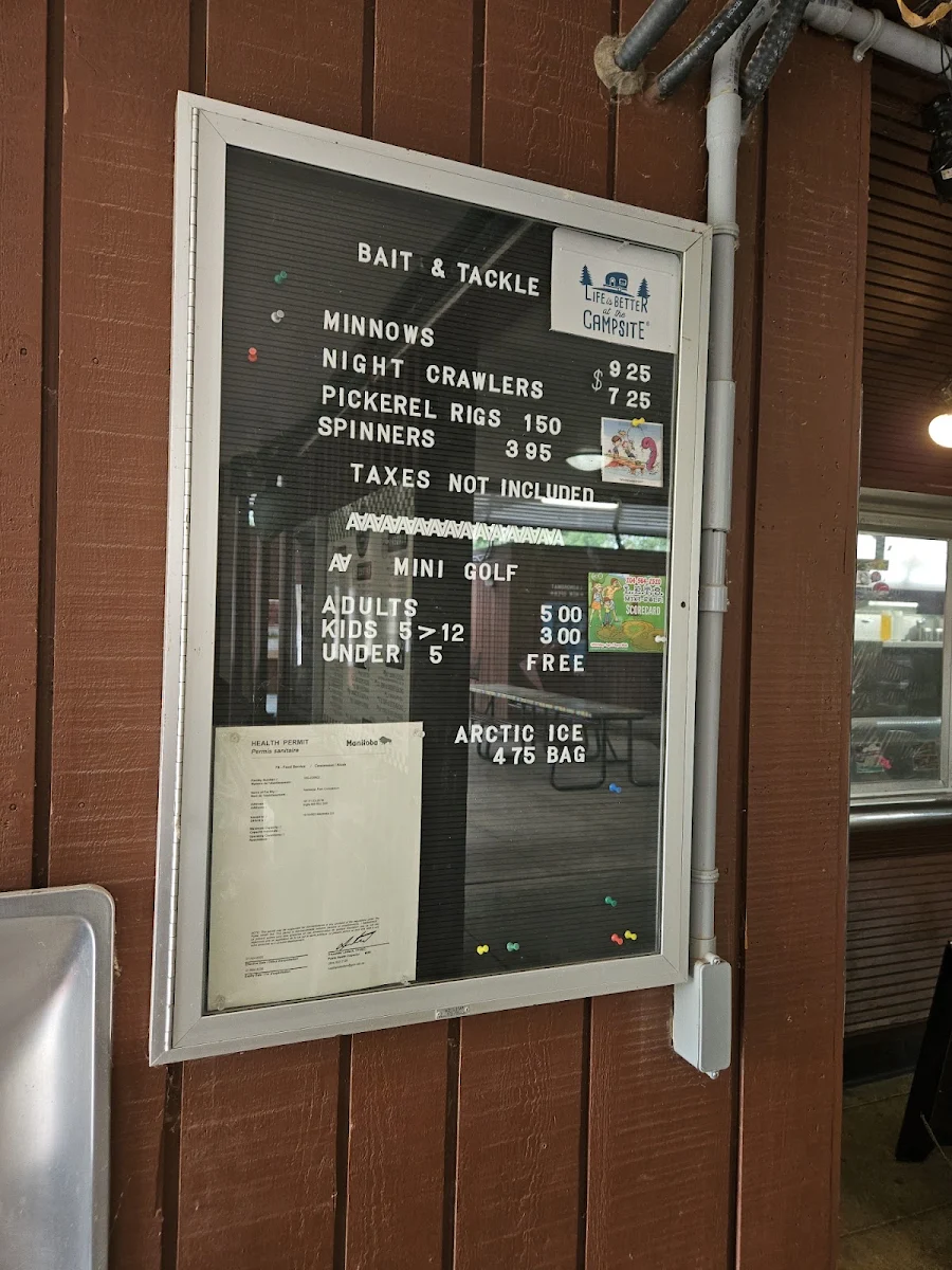 Menu, Asessippi Park Concession