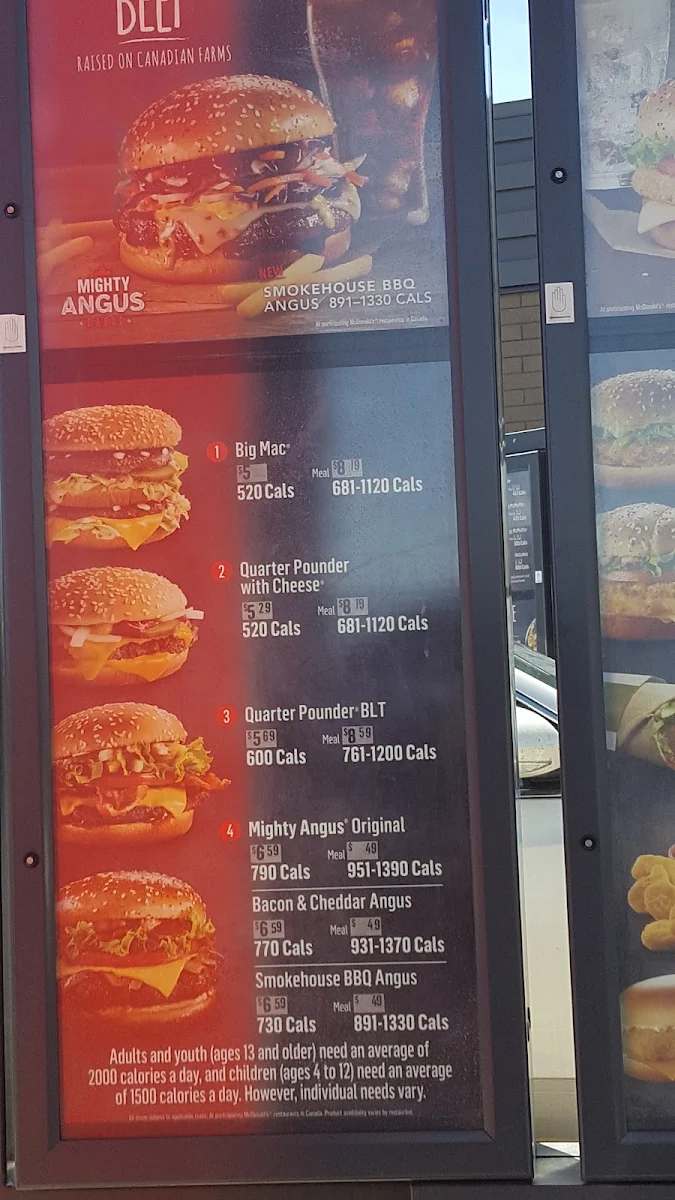 Menu, McDonald's