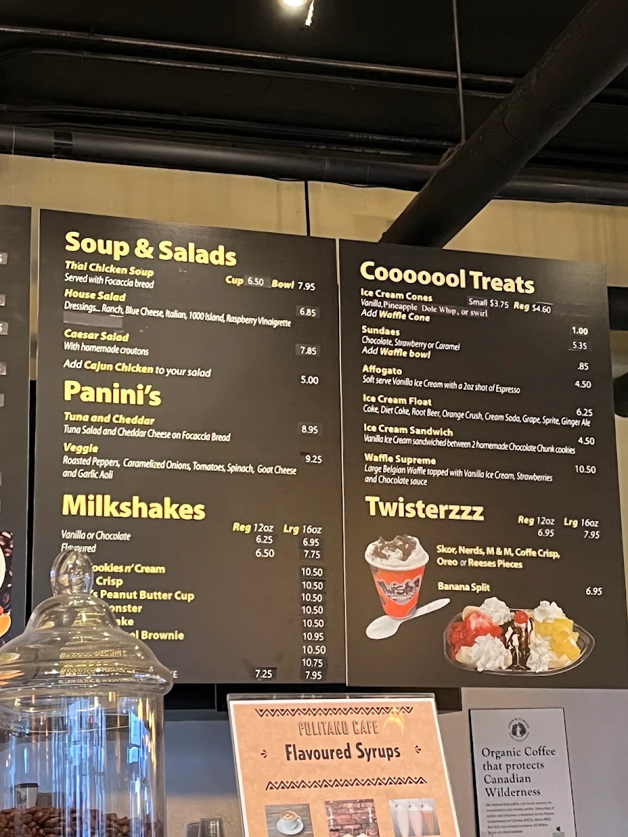 Menu, Politano Cafe