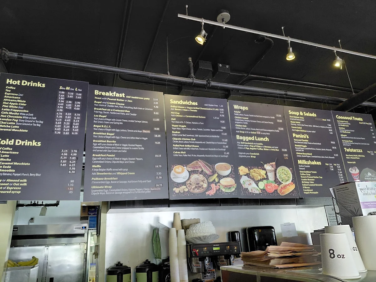 Menu, Politano Cafe