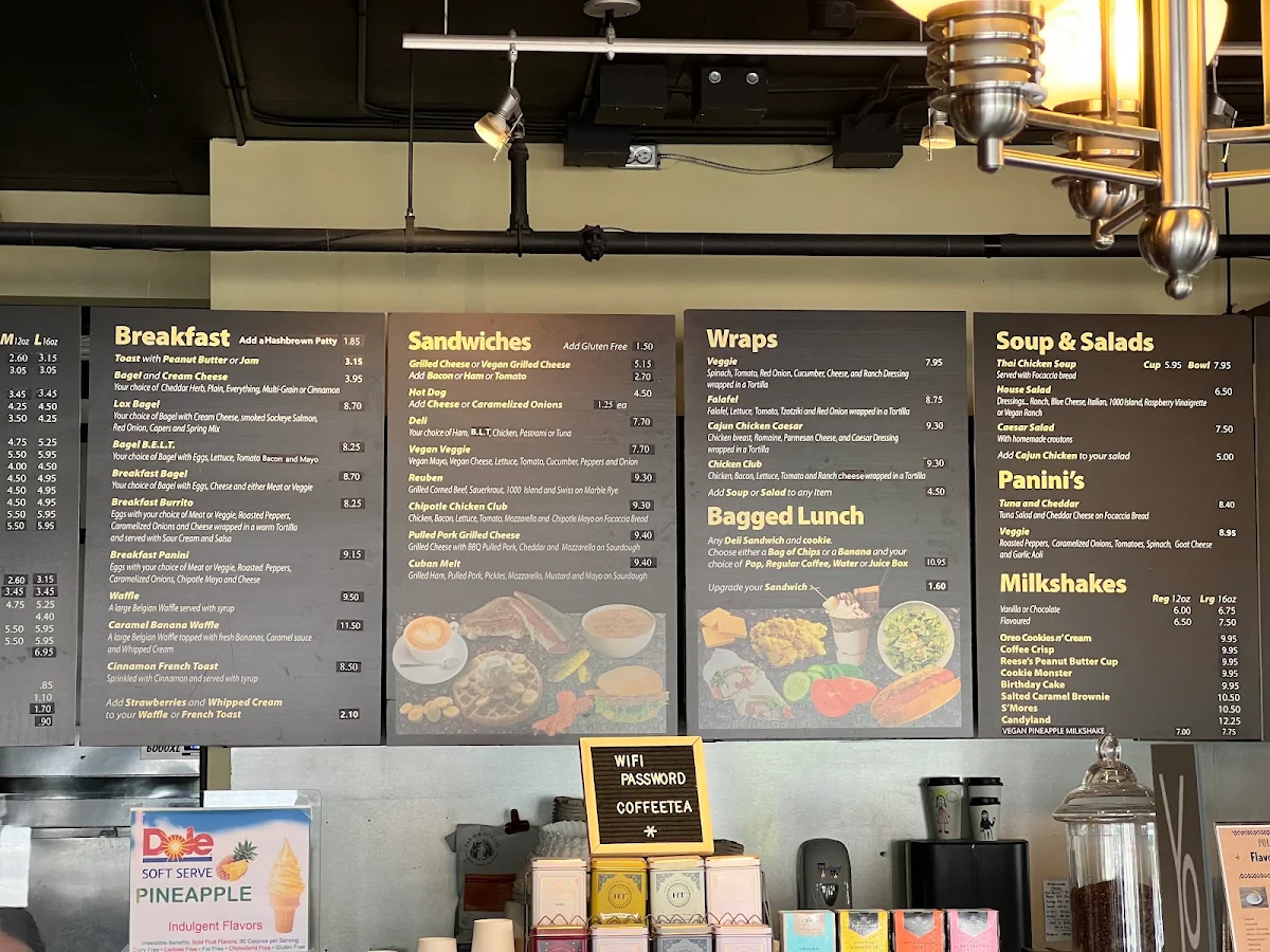 Menu, Politano Cafe